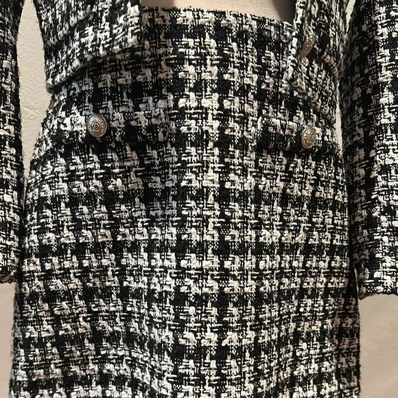 Black and White Houndstooth Women's Jacket - Picture 4 of 7